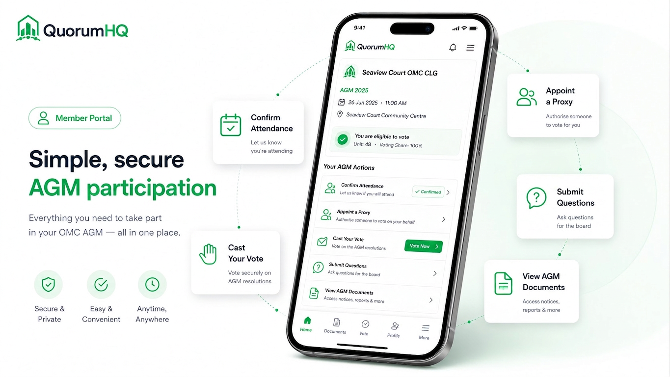 QuorumHQ Member Portal on mobile